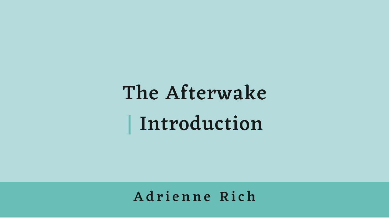 The Afterwake Introduction