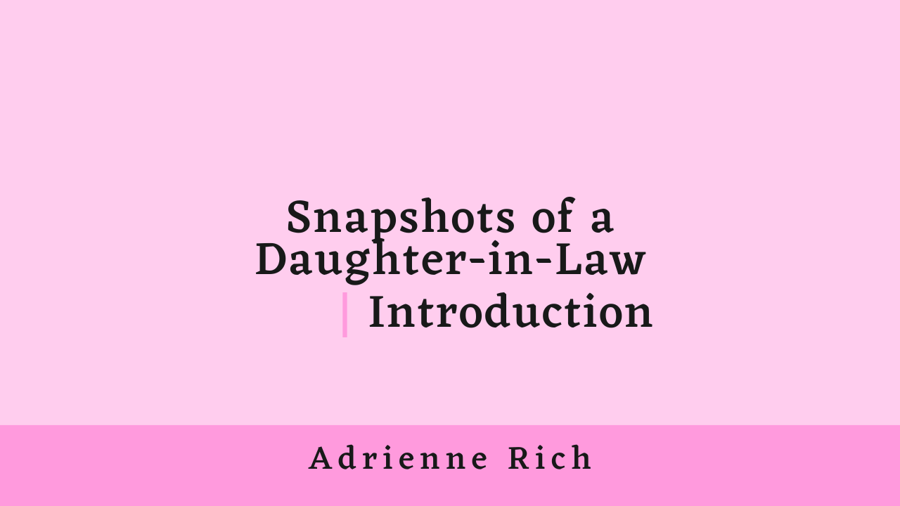 Snapshots of a Daughter in Law Introduction