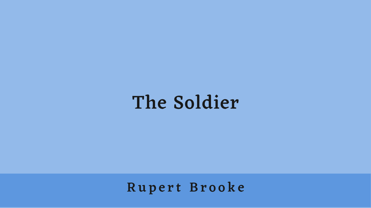 the soldier rupert brooke analysis sparknotes
